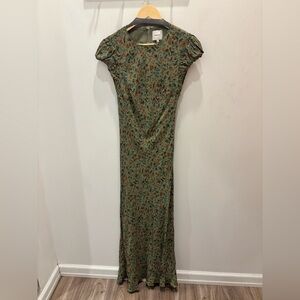 Reformation Floral Green Maxi Dress